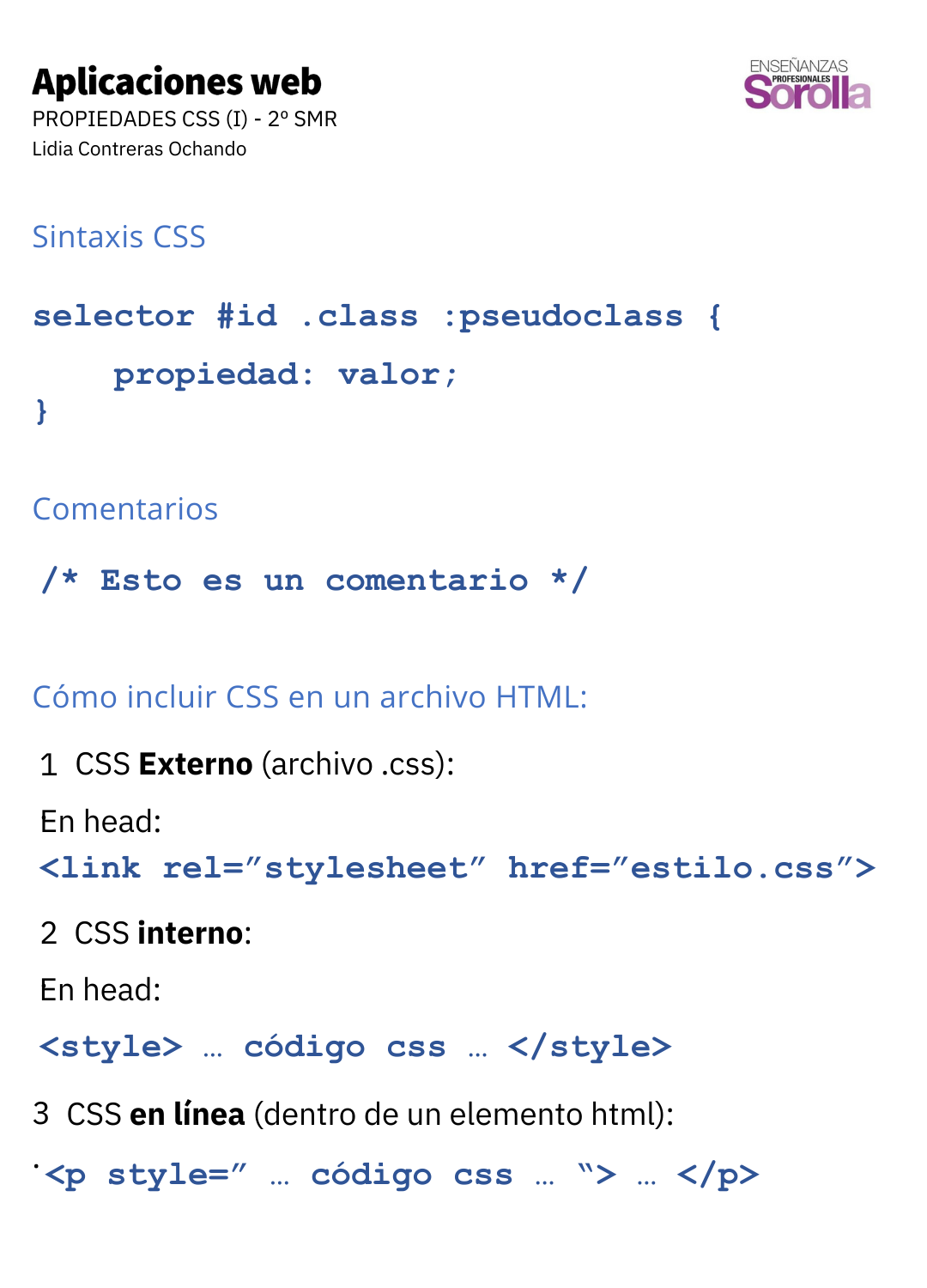 Estructura CSS